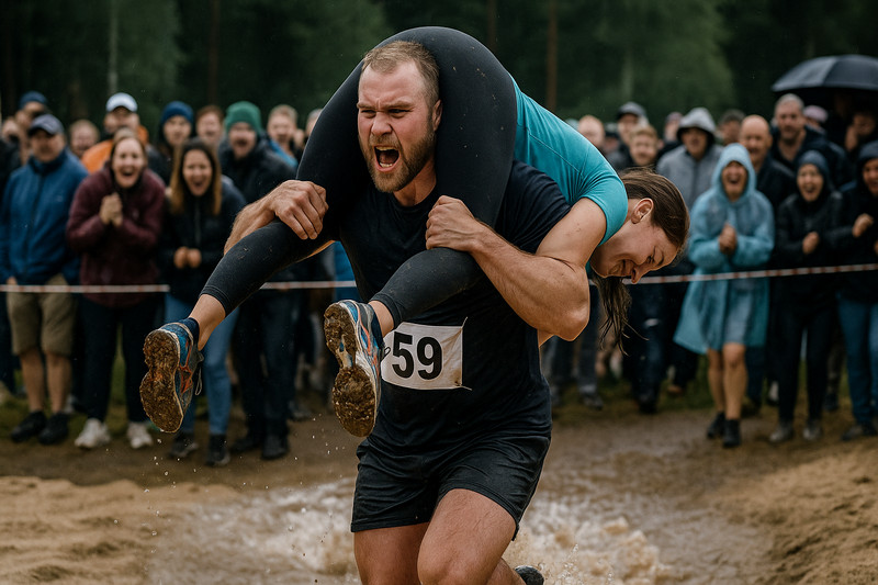 Wife Carrying World Championship – Sonkajärvi, Finlandia Wife Carrying World Championship – Sonkajärvi, Finlandia